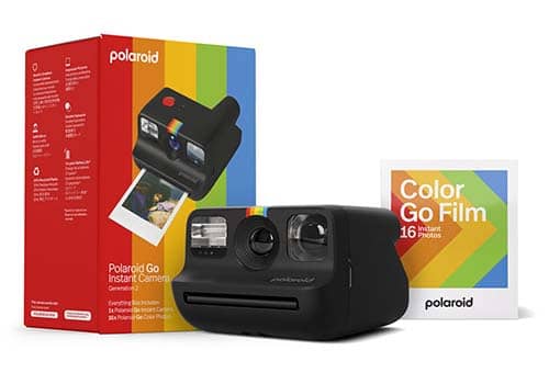 Polaroid Go Gen 2 E-Box en color negro vista de perfil