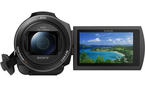 Videocámara FDR-AX53A 4K vista frontal