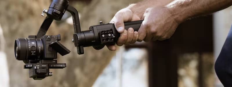 a6700 Cámara sin espejo montada en un gimbal