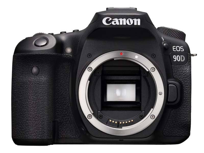Canon EOS 90D Cámara DSLR solo cuerpo vista frontal