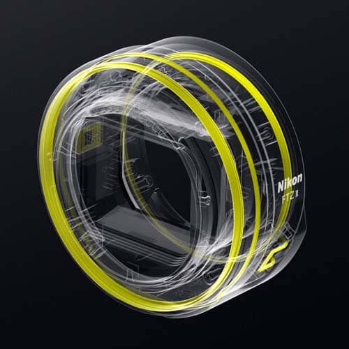 Detalle del Nikon FTZ II Adaptador de montura vista de perfil