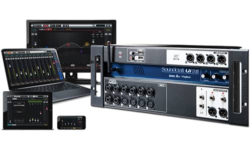 Mixer UI16, monitor de video, laptop, tablet y smartphone