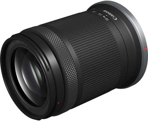 Objetivo 18-150 mm de la Canon EOS R7 Cámara sin espejo vista de perfil