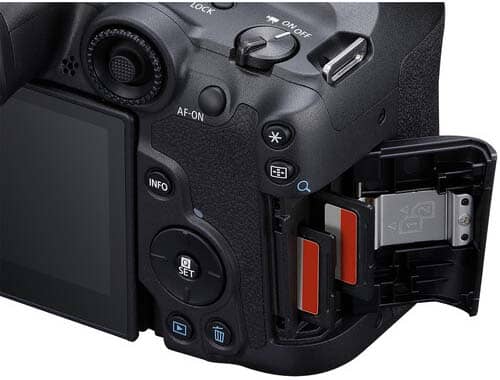 Ranura doble para memorias SDXC de la Canon EOS R7 Cámara sin espejo