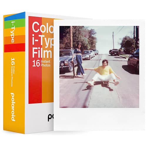 Caja de película Polaroid i-Type de 16 exposiciones y fotografía instantánea