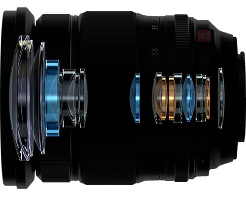 Detalle del diafragma del Lente XF 16-55 mm f/2.8 R LM WR