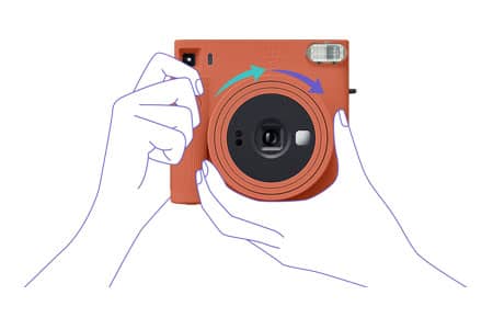 Funcionamiento del modo selfie de la Instax Square SQ1 Cámara de Película Instantánea