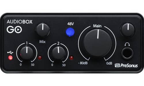 Interfaz AUDIOBOX GO vista frontal