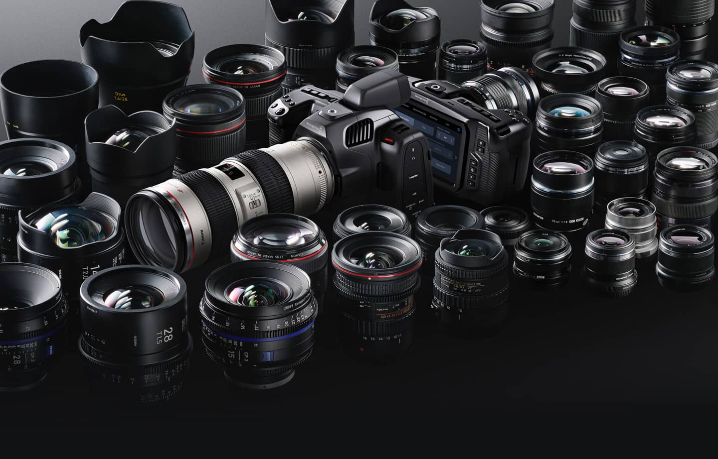 Variedad de objetivos para la Pocket Cinema Camera 6K G2