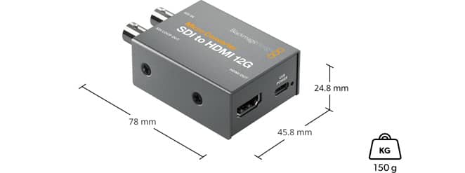 Micro Converter SDI to HDMI 12G Dimensiones