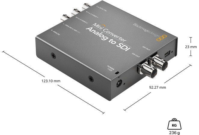 Mini Converter Analog a SDI Dimensiones