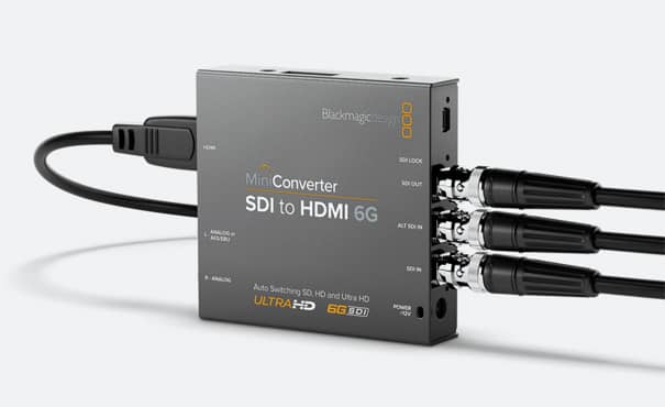 Conexiones del Mini converter SDI aHDMI 6G vista de perfil