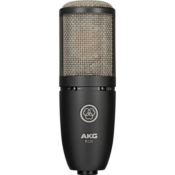 AKG Project Studio P220 Micrófono de Condensador Cardioide de Diafragma Grande (Negro)