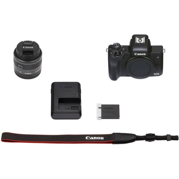 Canon EOS M50 Mark II Cámara sin espejo con objetivo de 15-45 mm (negro)