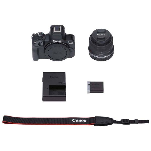 Canon EOS R50 Cámara sin espejo con objetivo de 18-45 mm (Negro)