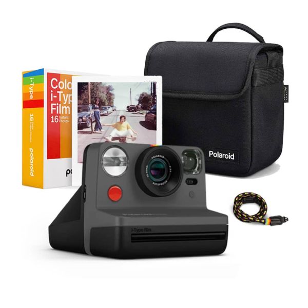  Polaroid Originals Now - Cámara instantánea tipo I de 2ª  generación con 16 fotos de película a color y funda de la serie Signature :  Electrónica