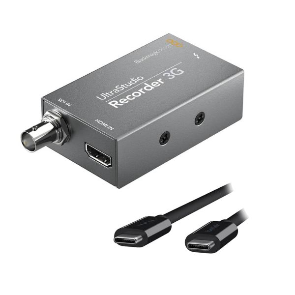 Blackmagic Design UltraStudio 3G Recorder con cable Belkin Thunderbolt 3