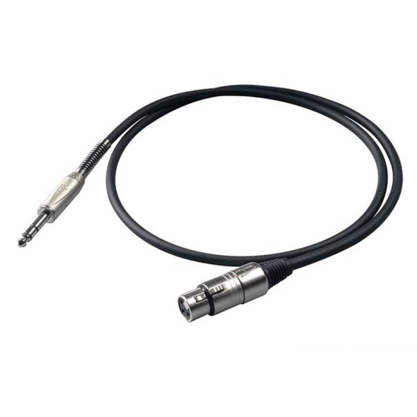 PROEL BULK210LU5 Cable Balanceado con Plug Estéreo 6.3 mm - XLRF 3P ext 5m