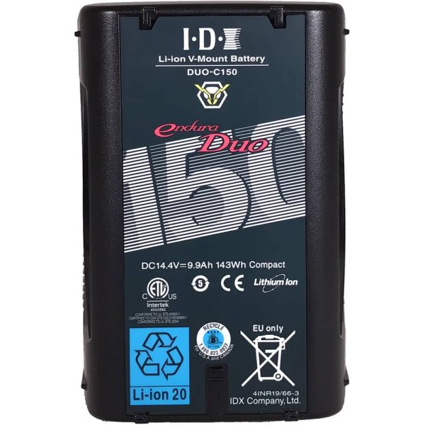 IDX DUO-C150 143Wh Batería de montaje en V de iones de litio de alta carga