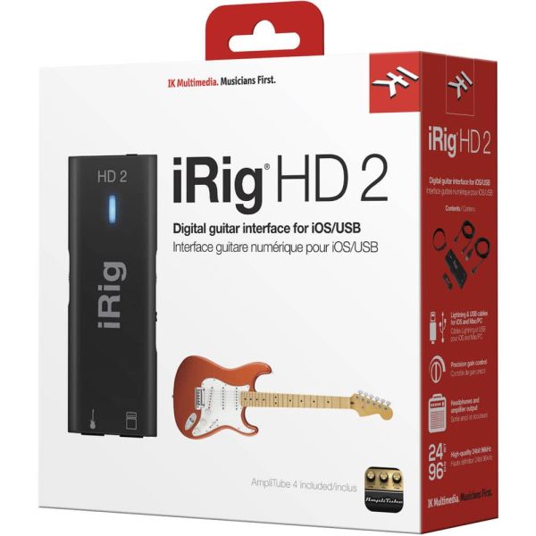 IK Multimedia iRig HD 2 Interfaz de guitarra para iOS, Mac y PC