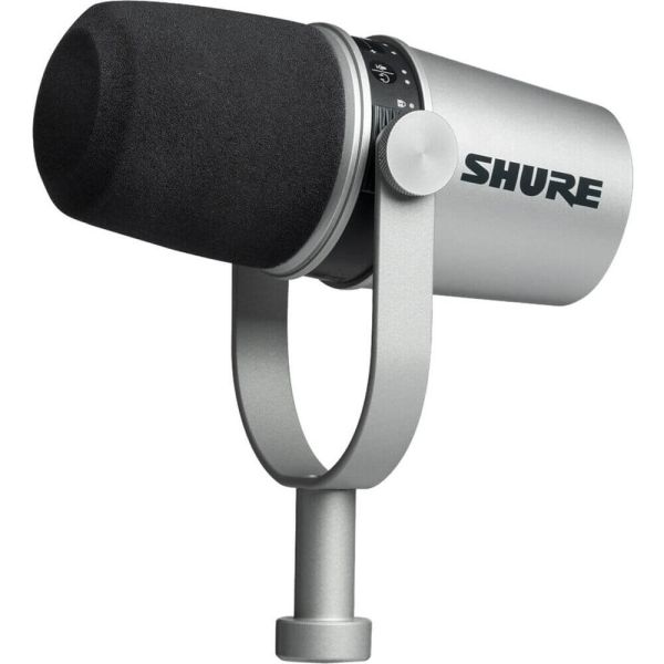 Shure MV7 Micrófono para podcast (plateado)