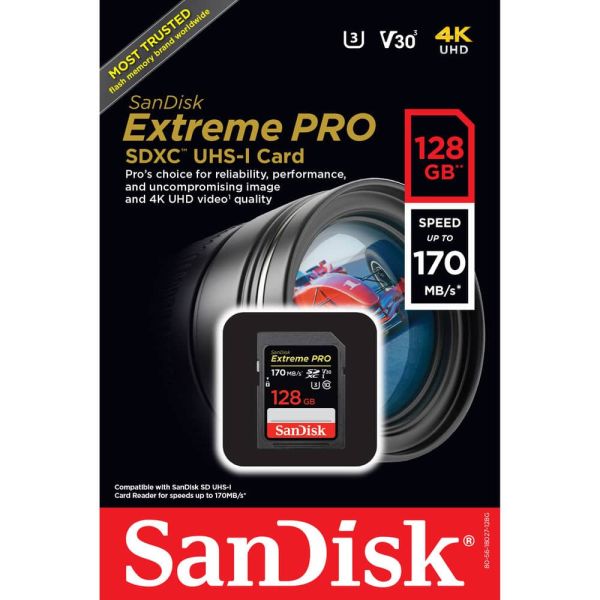 SanDisk Tarjeta de Memoria 128GB Extreme PRO SDXC UHS-I