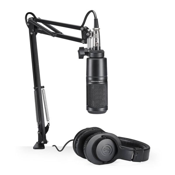 Audio-Technica AT2020PK Kit de Micrófono de Estudio, Audífonos y Boom con cable XLR