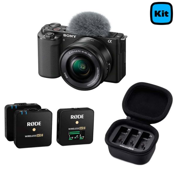 SONY ZV-E10 con lente de 16-50mm y Combo Vlogger (negro)