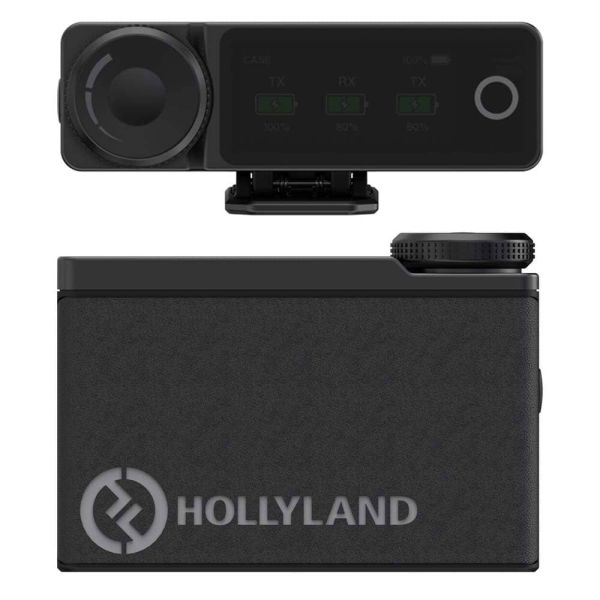Hollyland LARK MAX Duo Sistema de micrófono inalámbrico (2.4 GHz, negro)