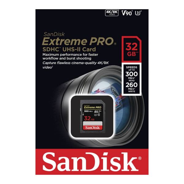 SanDisk Extreme PRO UHS-II SDXC Tarjeta de memoria de 32 GB