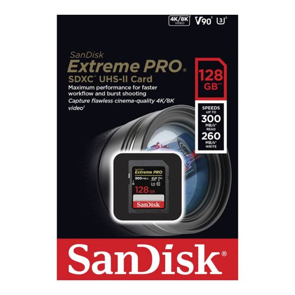 SanDisk Extreme PRO UHS-II SDXC Tarjeta de memoria de 128 GB