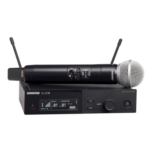 Shure SLXD24/SM58 Sistema de micrófono de mano inalámbrico digital con cápsula SM58 (H55)