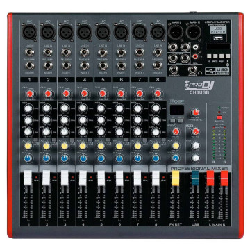 Mixer CH8 USB vista superior