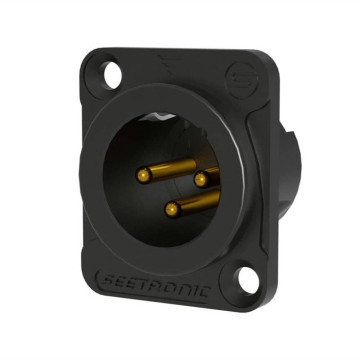Seetronic MJ3F2C-BG Conector XLRM 3 pines para panel o chasis 