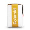 Bolso Polaroid blanco y amarillo vista de perfil
