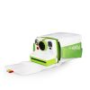 Bolso Polaroid blanco y verde con cámara Polaroid Now verde