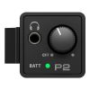 P2 Interfaz de monitoreo personal vista superior, control de volumen y conexión de audífonos