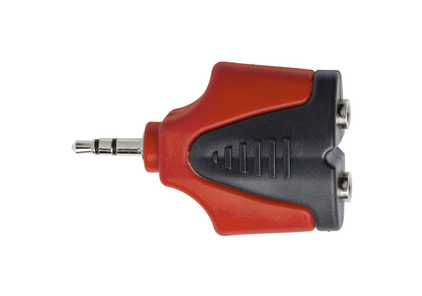 Adaptador Profesional Plug stereo 3.5mm a 2 Socket 3.5mm stereo Vvista de perfil