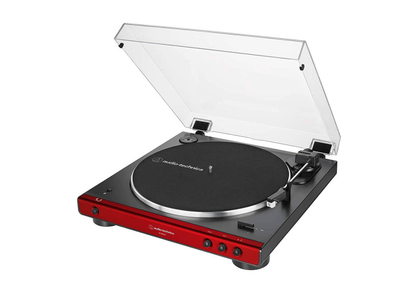 Tornamesa AT-LP60XBT color rojo vista de perfil