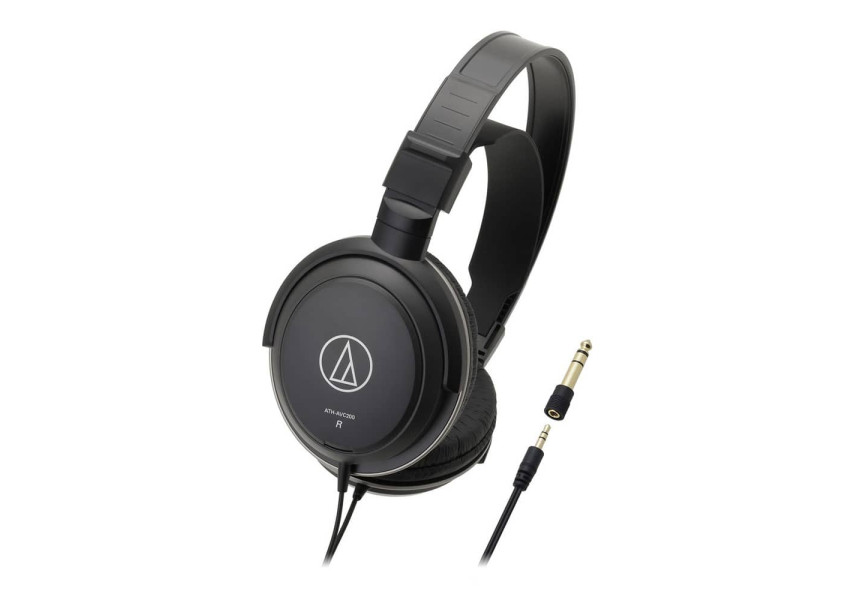 ATH-AVC200 Auriculares SonicPro vista de perfil con adaptador de 1/4"