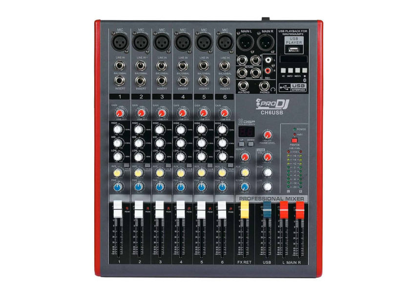 Mixer Análogo CH^ USB vista superior