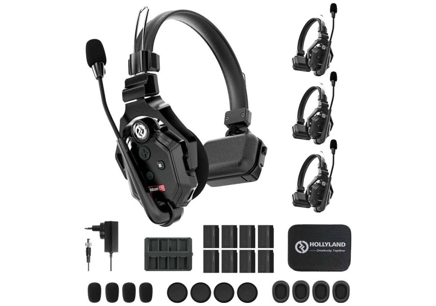 Hollyland Solidcom C1-4S Sistema de 4 auriculares vista de perfil