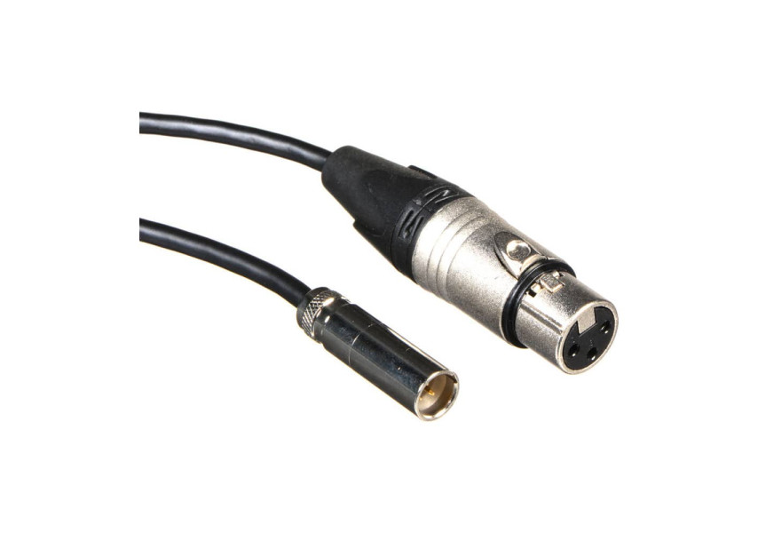 Juego de cables de audio mini XLR a XLR vista de perfil