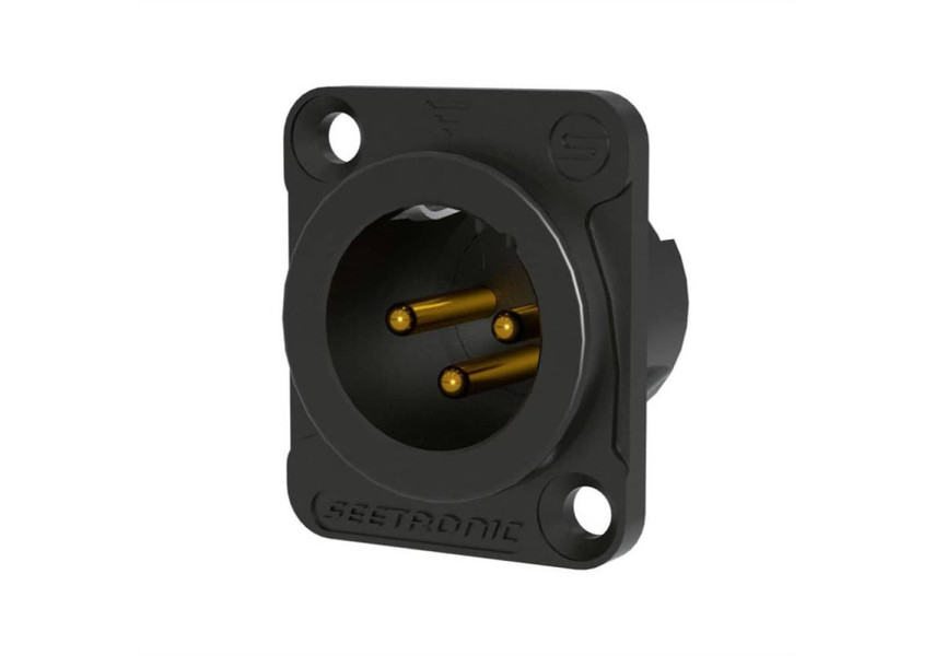 Seetronic MJ3F2C-BG Conector XLRM 3 pines para panel o chasis 