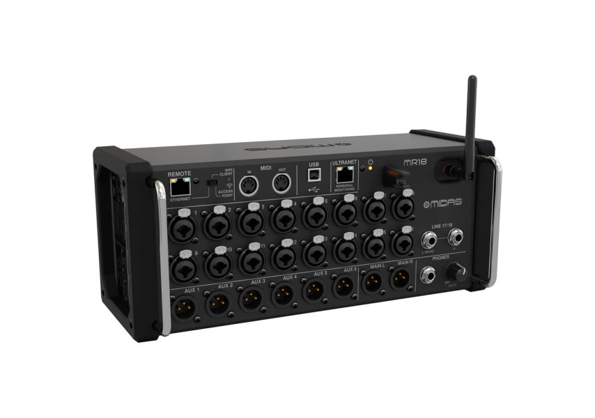 Mixer Midas MR18 vista de perfil