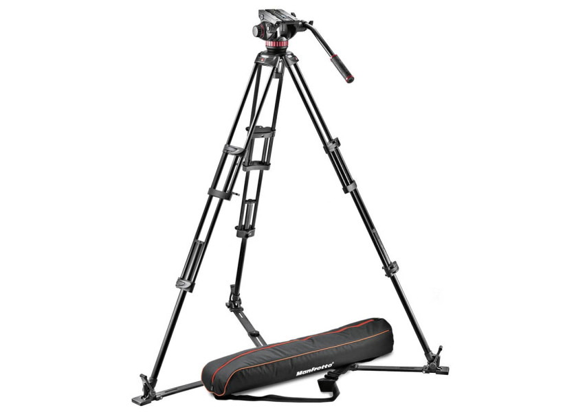 Manfrotto 502A Rótula de vídeo, trípode 546GB vista de perfil
