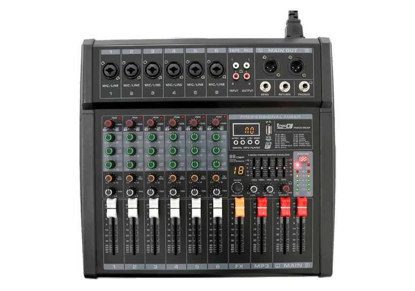 Pro DJ PM60S-99DSP Mixer de 6 canales vista frontal