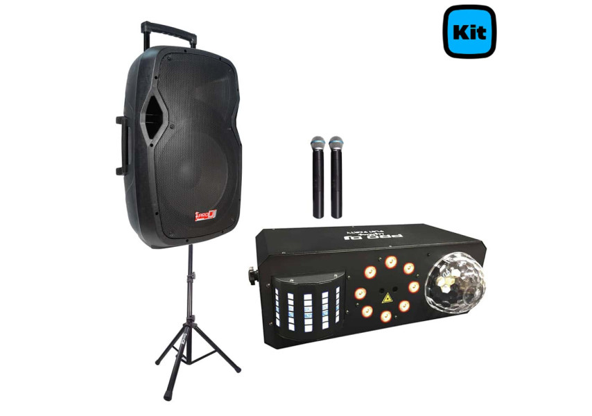 Cabina Activa PS15a-MP3-B, base SY-002 y Luz PL87 PARTY