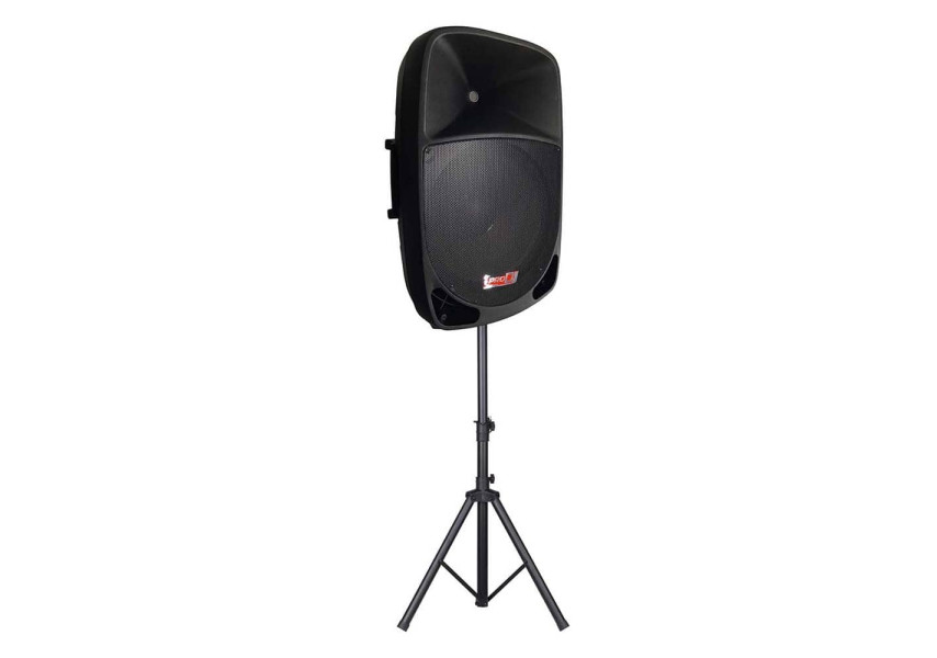 PSA-15A SYS Cabina Activa de 15" y Trípode vista de prefil