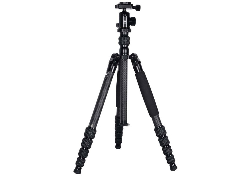 Sirui T-1205 Trípode fibra de carbono con rótula E-10 vista frontal